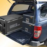 FS-2.5 fridge slide with Waeco CFX 95 fitted to EAC-2 double stack drawer system in the PX Ranger ute.