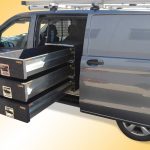 Mercedes Vito Van fitted with a triple stack of L1500 x W570mm Premium Modules. Wow that's great storage access!